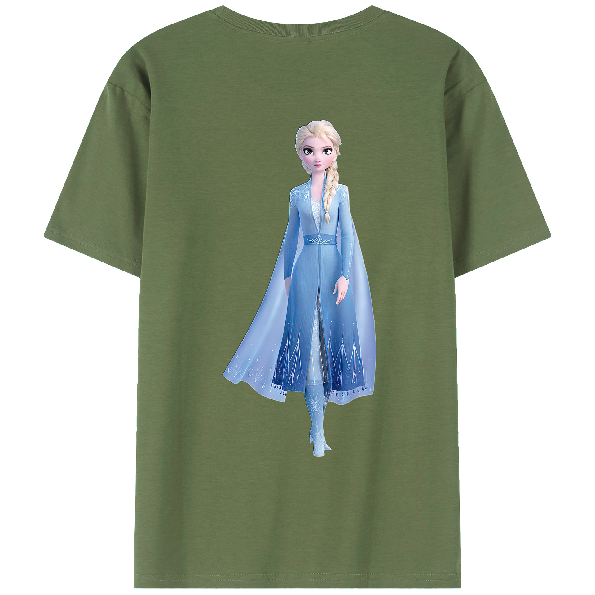 （画像用） アナと雪の女王 アンナ エルサ Frozen Anna Elsa 綿100％ メンズ半袖Tシャツ（バックプリント） 通気性